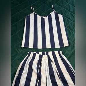 Blue and white rompers